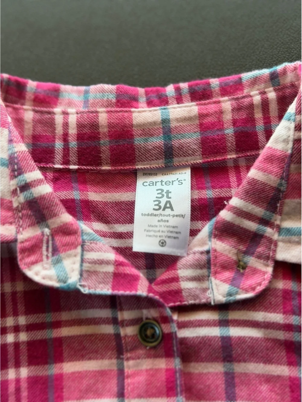 Carter’s Girls 3T Plaid Shirt Dress NWT Pink Belted Long Sleeve 2021